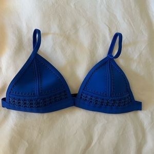 Brand new triangl bikini top in scuba material. Bright royal blue color.
